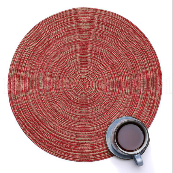 Kitchen Table Mats 35cm Cotton Yarn Round Table Napkin Drink Coasters Tableware Mats Pads Decorative Placemats 200pcs OOA5411