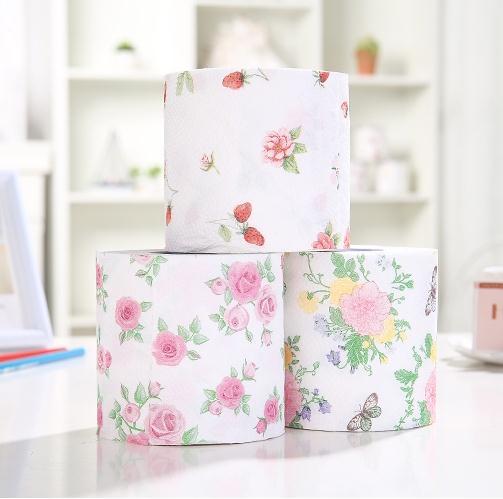 3Styles 3packs 30m/pack flower design Paper napkin Toilet Tissues Roll Novelty Toilet Tissue Wholesale