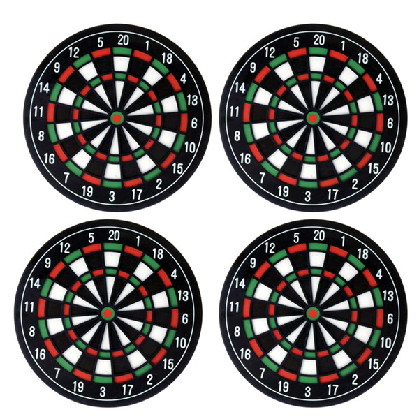 4pcs Dart Board Cup Mat Hit The Spot !4Pcs Round Bullseye Coasters Dart Board Drink Bottle Beer Beverage Cup Mats