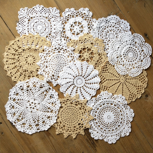 lot of 12 Per design 1 PCS Nice Happy flower Crochet pattern doilies ~ Diameter 7