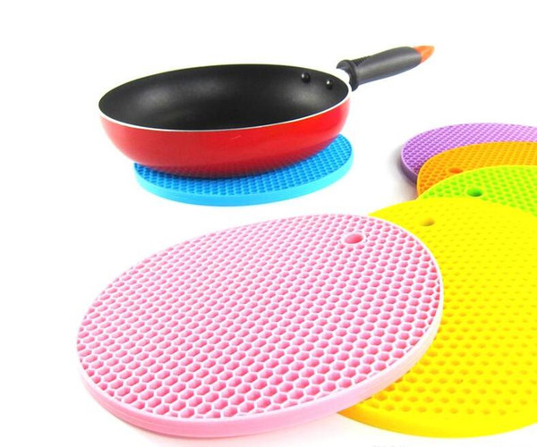 ON SALE 18cm Round Silicone Mat CoasteNon-slip Heat Resistant Cushion Placemat Pot Holder many different color