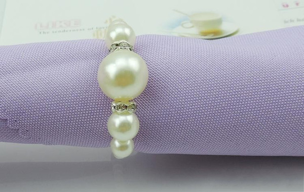 100Pcs per lot White Pearls Napkin Rings Hotel Wedding party Accessories Table Decorations supplies