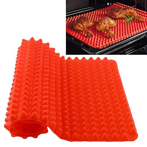 Wholesale- Red Pyramid Pan Nonstick Silicone Baking Mat Mould Cooking Mat Oven Baking Tray