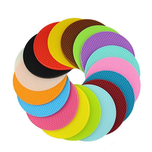 Hot 19Color Table Silicone Pad Silicone Non-slip Heat Resistant Mat Coaster Cushion Placemat Pot Holder Kitchen Accessories Cooking Utensils