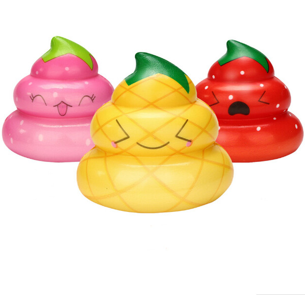 Cheap Kawaii Cake Squishy Slow Rising Cake Cream Fruit Poo Kids New Year Toy Gift free ship