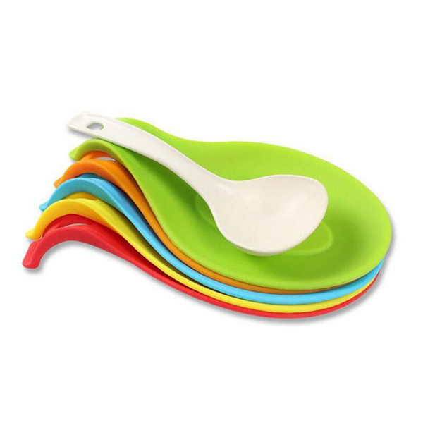 Silicone Spoon Insulation Mat Silicone Heat Resistant Placemat Drink Glass Coaster Tray Spoon Pad Kitchen Accessories DHL free ship