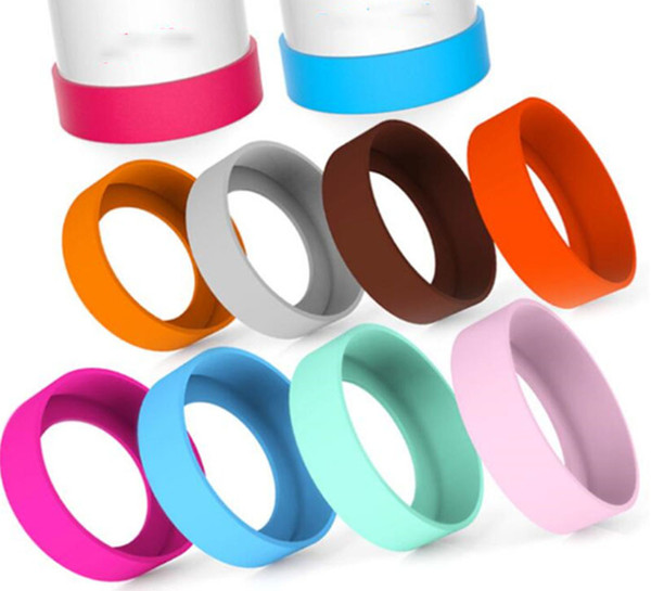 silicone sleeve cover for water bottle cups bottom protection 7-8cm multi colors mats cover for mugs A190507 200pcs