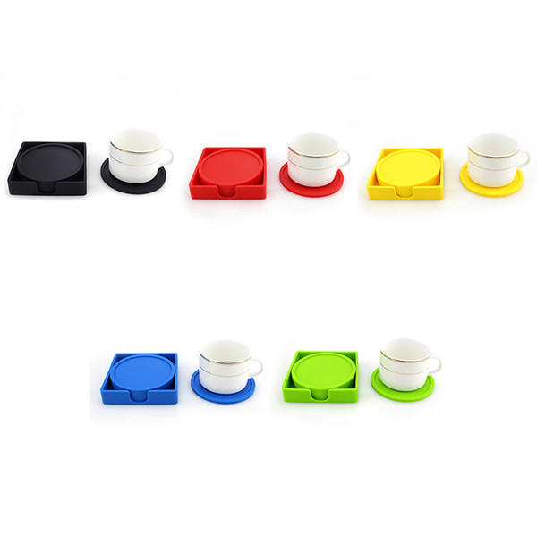 2018 New Silicone cup Coasters Anti-slip Mug Mat Round Table Placemat Drink Pad Coffee Drink Soft Insulation Coaster Fits Drinking Glasses