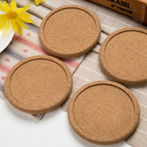 Classic Round Plain Cork Coasters Drink Wine Mats Cork Mat Drink Juice Pad for Wedding Party Gift Favor