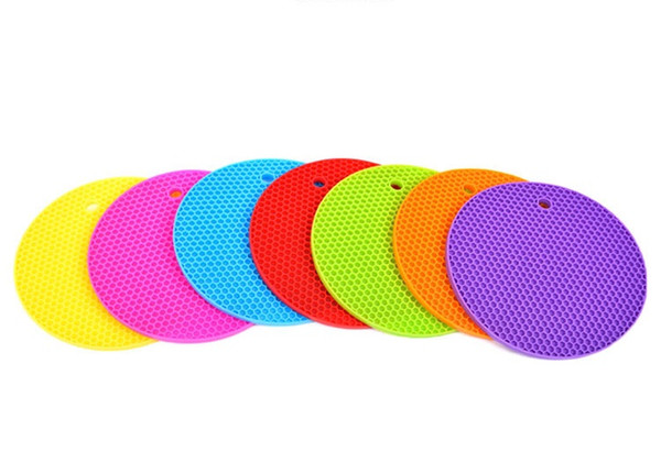 DHL Free Shipping Round Silicone Non-Slip Heat Resistant Pot Mats Holder Coaster Cushion Placemat Pot Table Mat wa3860