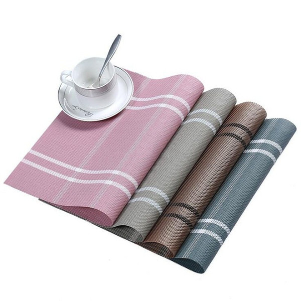 Placemats PVC Dining Table Mat Stain Heat Resistance Washable Placemat Resturant Hotel Kitchen Table Mats Bowl Pad