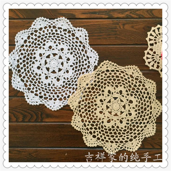 Wholesale-2015 new fashion 20 pic/lot 28 cm round table pad cotton crochet doilies potholders cup mat napkin cup coaster tablemat wedding