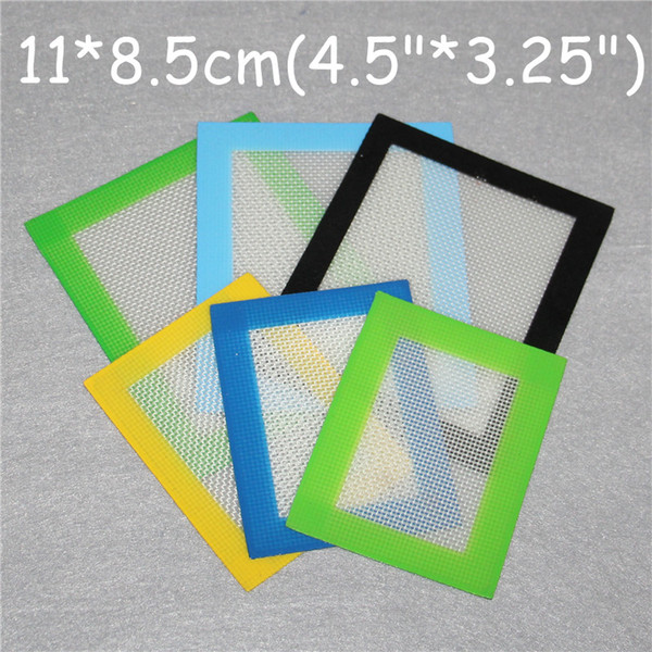 Silicone Mats Wax Non-Stick Pads Silicon Dry Herb Mats 11*8.5cm Food Grade Baking Mat Dabber Sheets Jars Dab Pad Green Blue Yellow