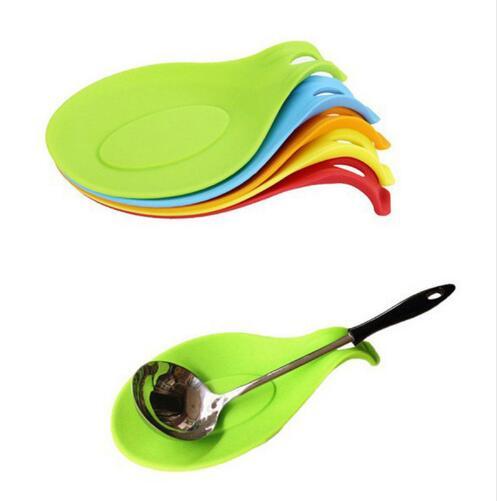 Silicone Insulation Spoon Rest Heat Resistant Placemat Drink Glass Coaster Tray Spoon Pad Eat Mat Pot Holder Kitchen Accessories