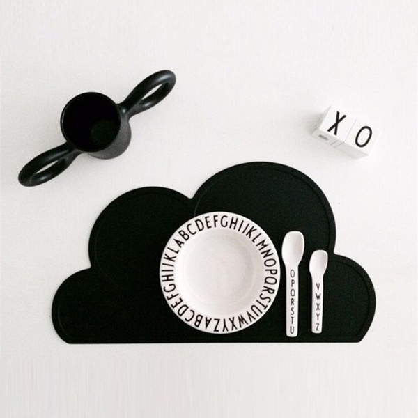 2016 Kids Cloud Tiny Diner Placemat Baby Table Mat Decoration Heat-insulated Waterproof Tableware Silicone Plate Mat Table 47.8*27cm F779-1