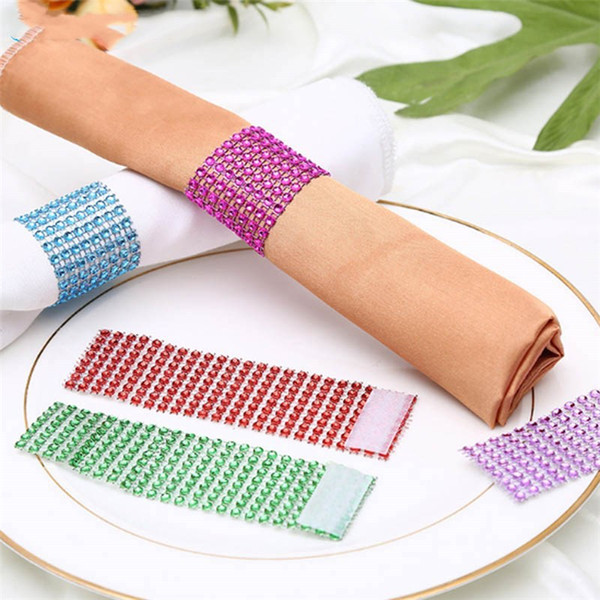 New Napkin Rings Hotel Wedding christmas Supplies napkin rings gold Party Table Decoration Accessories Napkin Cloth ring 10 colors 4865