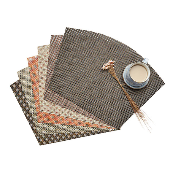 Fan Non-slip Hot-Insulation Weave Coasters European Style Table Placemat Waterproof Cup Plate Mat PVC Pad LLA241