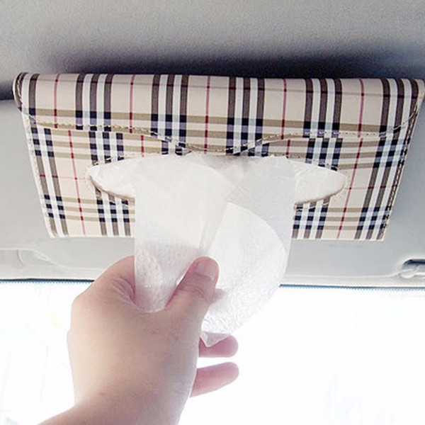 Wholesale-Cars Sun Visor Type Removable Tissue Boxes Slide Cover Napkin Holder Car Tissue Box Tissue Cover 99