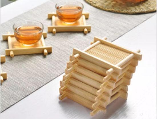 Handmade bamboo cup mat Kung Fu Tea Accessories Table placemats coaster coffee cups drinks kitchen accessories mug mats pads LLFA