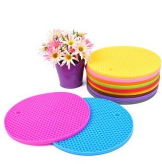 Round Silicone Non-Slip Heat Resistant Pot Table Mats Holder Coaster Cushion Placemat Pot Table Mat Silicone Placemat