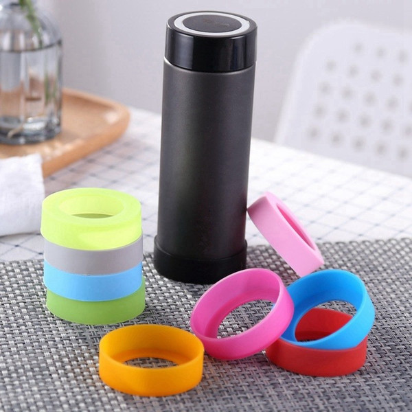 Silicone Sleeve Cover For Water Bottle Cups Silicone Cup Mat 6-7.5cm Multi Colors Mats Cover For Mugs RSP02