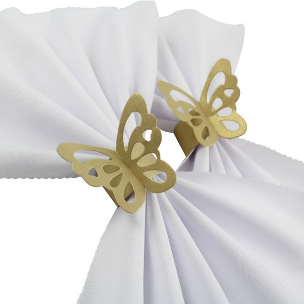 Wholesale- 200pieces Butterfly Paper Napkin Rings for Wedding Party decoration Wedding Favors Four Colors for your chose