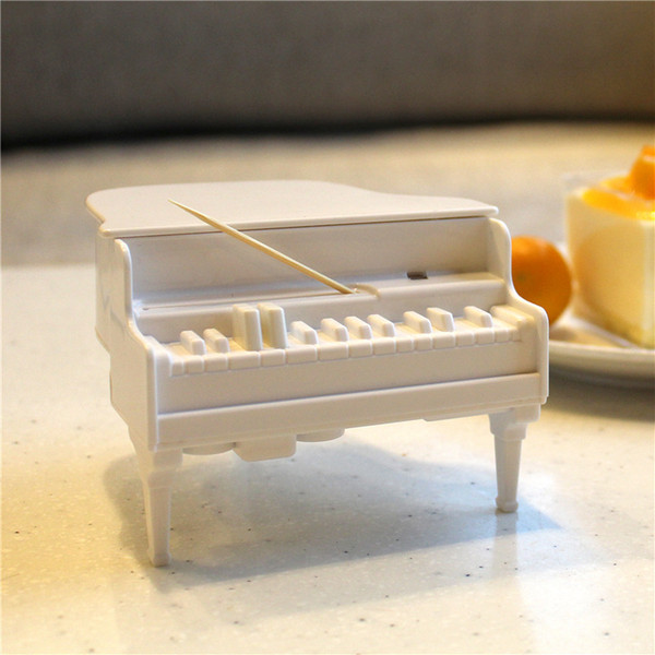 Piano Toothpick Box Automatic UV Germicidal Power Off Protection Intrusive Clip Design Food Grade Material Creative Kitchen Tools