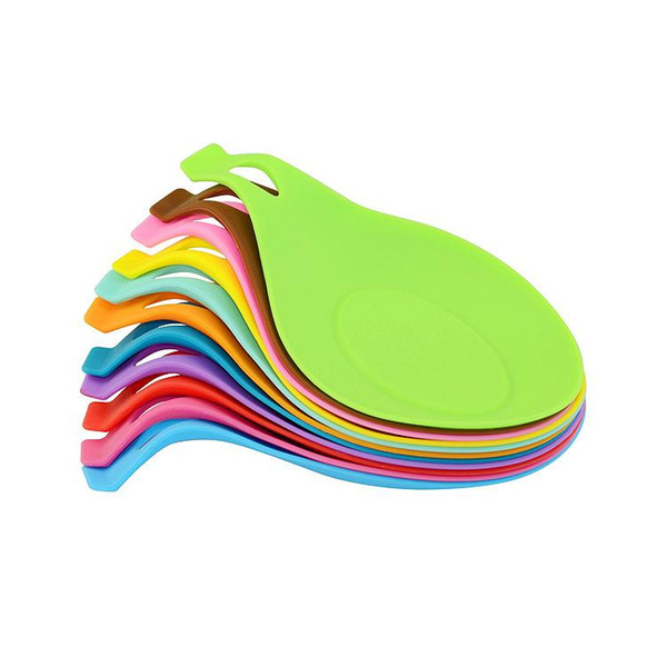 reusable silicone spoon mats insulation heat resistant fork chopstick holder kitchen tableware pats multi colors spoon tray