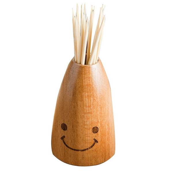 Cute Smile Wooden Toothpick Holder Carving Toothpick Holder Carving Jewellery Box Carrier Houses bucket