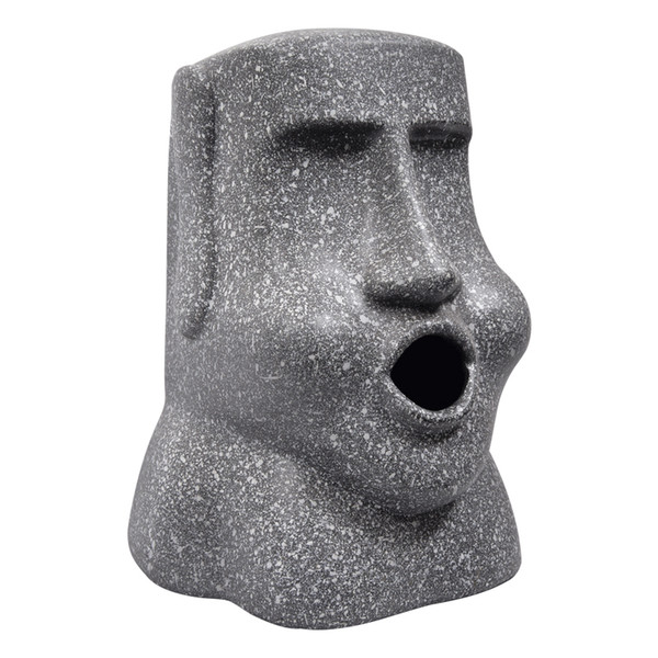 Creative Fun Moai Resurrection Island Stone Portrait Tissue Box Desktop Car Living Room Bathroom Resin Paper Towel Storage Box Decor Gift