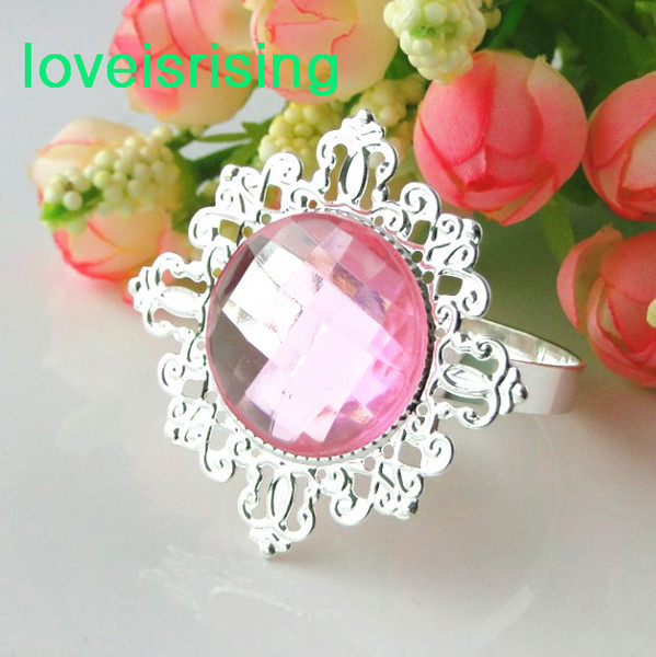 20 Colors pick--50pcs Gem Napkin Ring Wedding Bridal Shower Favor Napkin holder Wedding Decor