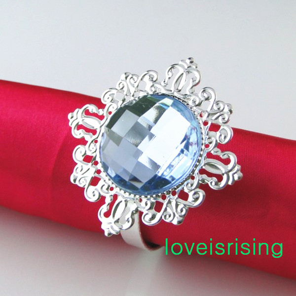 20 colors for U Pick--FREE DHL SHIPPING-100Pcs Blue Gem Vintage Style Napkin Rings Wedding Bridal Shower Napkin holder-- Free Shipping