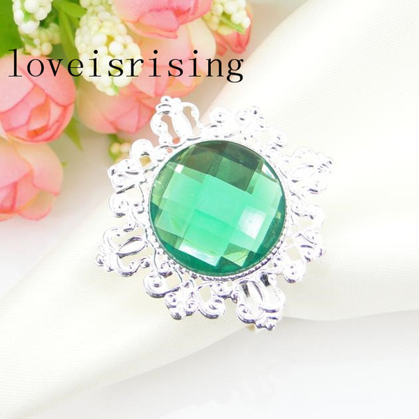 FREE SHIPPING-100Pcs high quality Green Color Gem Vintage Style Napkin Rings Wedding Bridal Shower Napkin holder