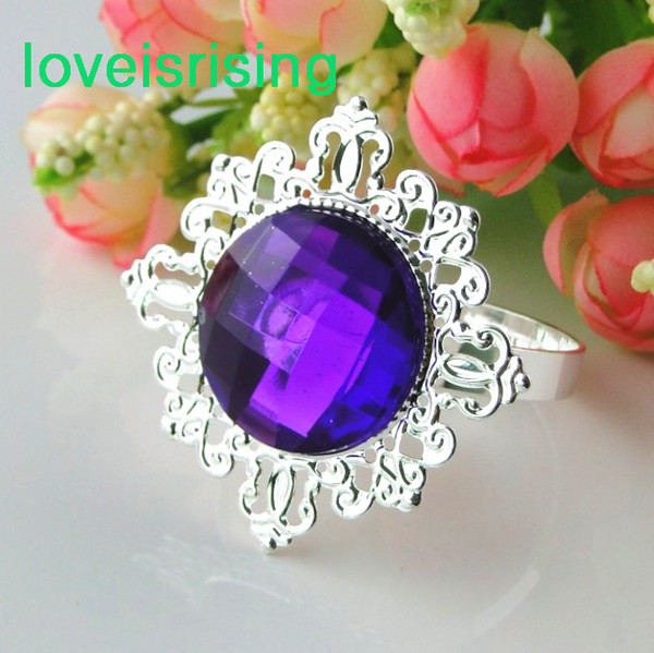 Lowest Price--100pcs Purple Vintage Style Napkin Rings Wedding Bridal Shower Napkin holder-- Free Shipping