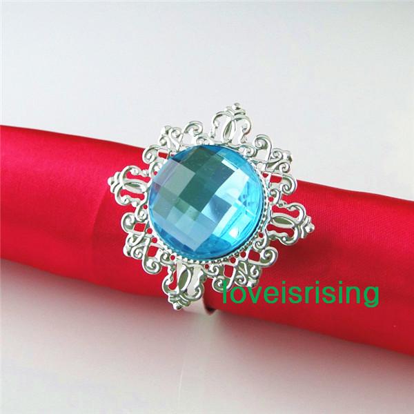 Lowest Price--100% High Quality 50pcs Aqua Blue Vintage Style Napkin Rings Wedding Bridal Shower Napkin holder-- Free Shipping