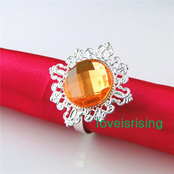 Lowest Price--100% High Quality 50pcs Orange Vintage Style Napkin Rings Wedding Bridal Shower Napkin holder-- Free Shipping