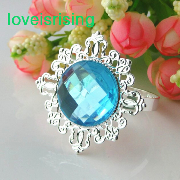 Lowest Price--100pcs Aqua Blue Vintage Style Napkin Rings Wedding Bridal Shower Napkin holder-- Free Shipping