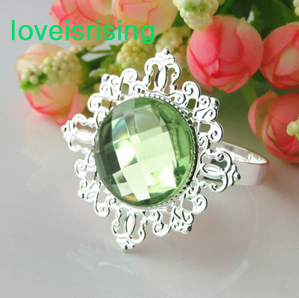 Lowest Price--100pcs Light Green Vintage Style Napkin Rings Wedding Bridal Shower Napkin holder-- Free Shipping