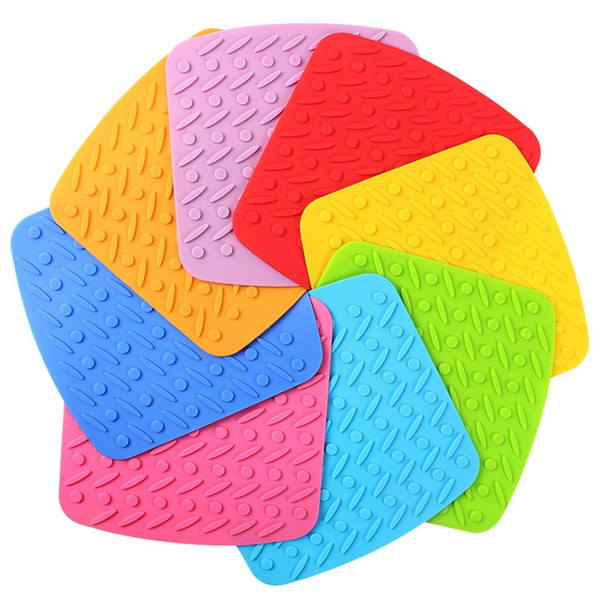 Food Silicone Mat Pads Grade Meal Mat Anti Heat Resistant Dining Placemat Pads Anti Scalding Pads 7 Colors Kitchen Tools YFA289.