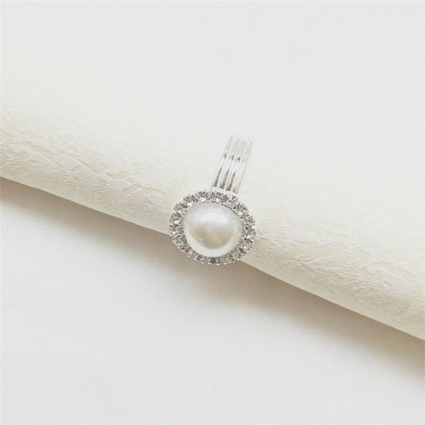 Elegant Party Napkin Ring Pearl Napkin Ring White Wedding Napkin Ring Pearl Flower for Table Decoration