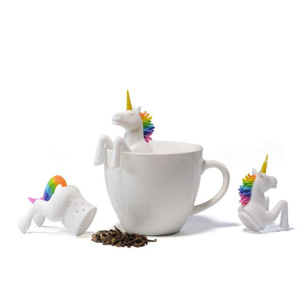 Tea Bag Food Grade Leaf Herbal Spice Filter 1 Pcs Unicorn Shape Tea Infuser Strainers Creative Filter Loose Silicone Diffuser