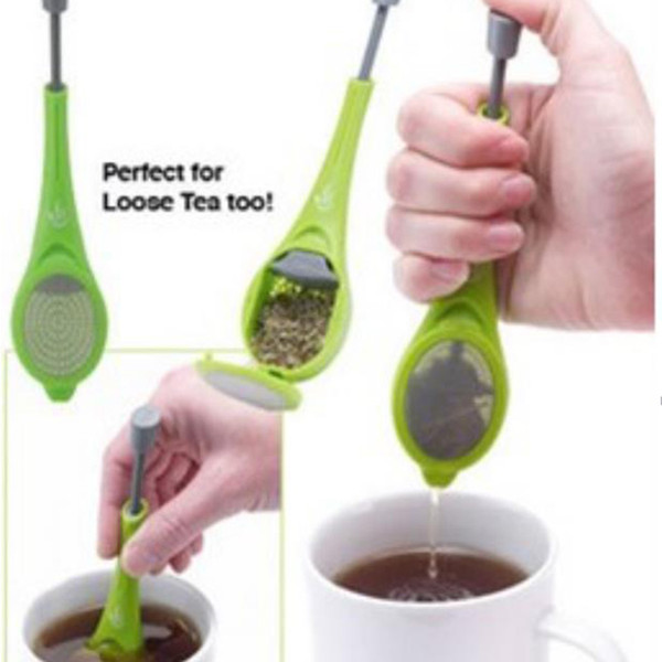 Tea Infuser Built-in plunger Healthy Intense Flavor Reusable Tea bag Plastic Tea Coffee Strainer Measure filter Swirl Steep Stir Press