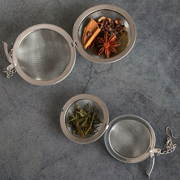 3pcs Stainless Steel Mesh Tea Ball Seasoning Bulbs Bag Tea Infuser Strainers Tea Strainer Filters Interval Diffuser Silver