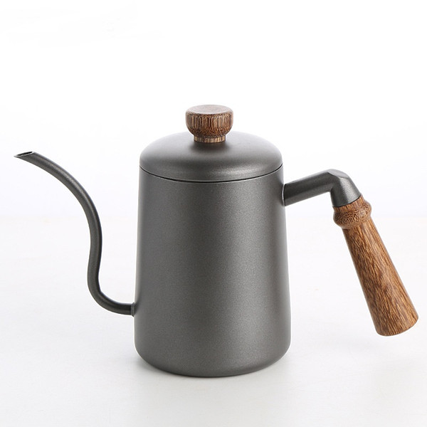 Wooden handle coffee maker stainless steel drip coffee pot Teapots Teaware