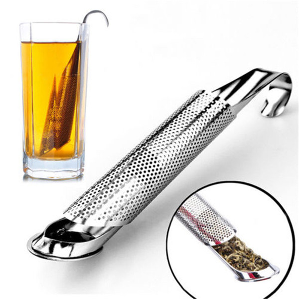 Stainless Steel Pipe Design Strainer Tea Infuser Touch Feel Good Holder Tool Tea Spoon Infuser Filter Sticks Kitchen Accessories LX1810