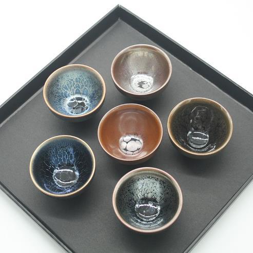 Jianyang Shuiji Jianzhan Suite Famous Tea Artist Jinchang has six-color tea sets, ceramic traveling cups and gift boxes