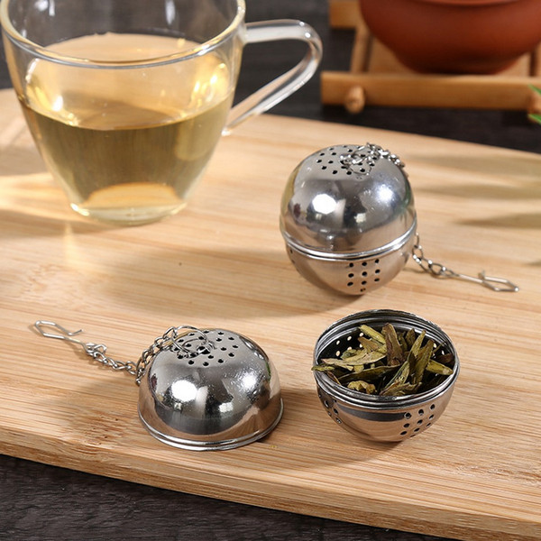 Round Thicken Tea Filter Ball Stainless Steel Flavored Ball Strainer Hot Pot Spice Infuser Kitchen Cooking Soup Infuser Tools 50 Pieces DHL