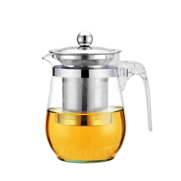 Hot sale 500ml Heat Resistant Glass Tea Pot,Coffee Teapot Flower Tea Set Puer kettle Convenient Office Teaset 1pcs,kung fu tea