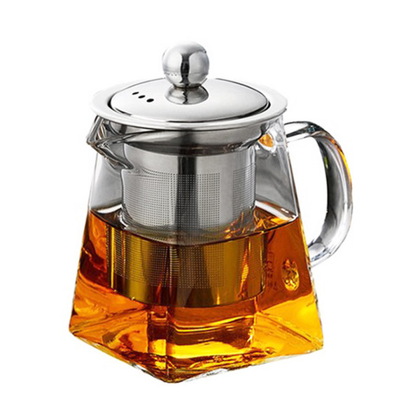 Glass Teapot With Stainless Steel Infuser And Lid For Blooming And Loose Leaf Tea