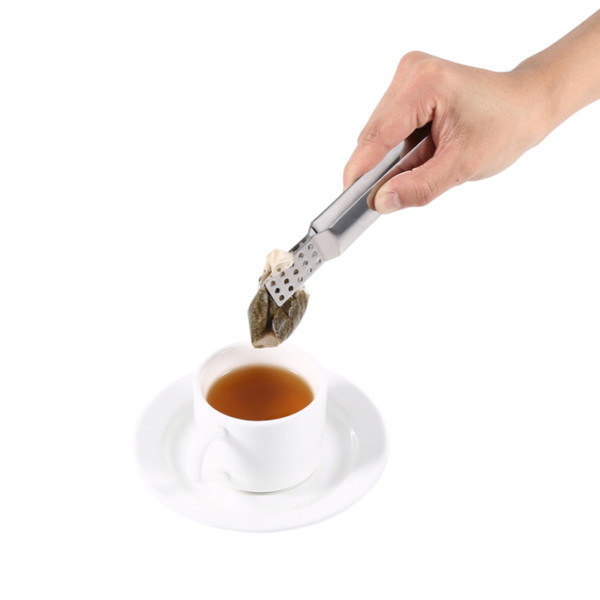 13.5cm Stainless steel tea bag clip Resistant Teabag Quality Food Set Clip Stainless Steel Tea Bag Tong Squeezer Tea Bag Clamp